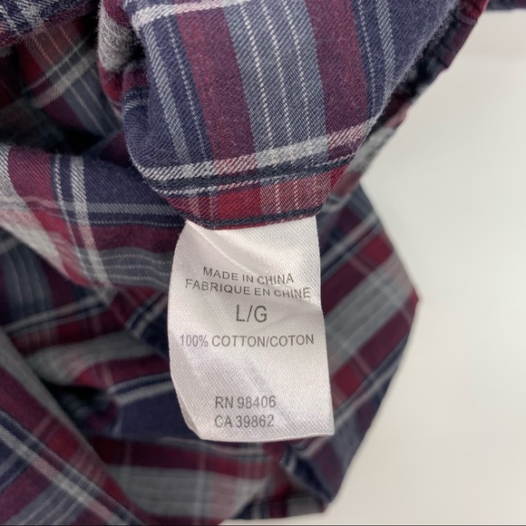 Theory Aumont Kentin Casual Button Down Shirt Paid Preppy Blue Red Large - Picture 5 of 8